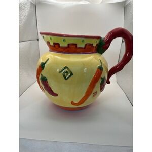 Hausenware Ceramic Chili Pepper Pitcher Mary Jane Mitchell Southwestern 2003